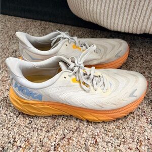 Hoka White and Yellow Running Shoes
